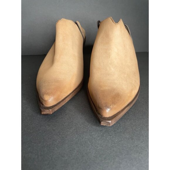 Free People Marfa Mules Clogs in Sand Dollar Tan Size EU 40 Leather New - Picture 6 of 10